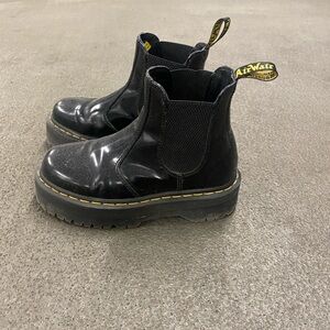 Doc Martens Black Quad Platform Chelsea Boots